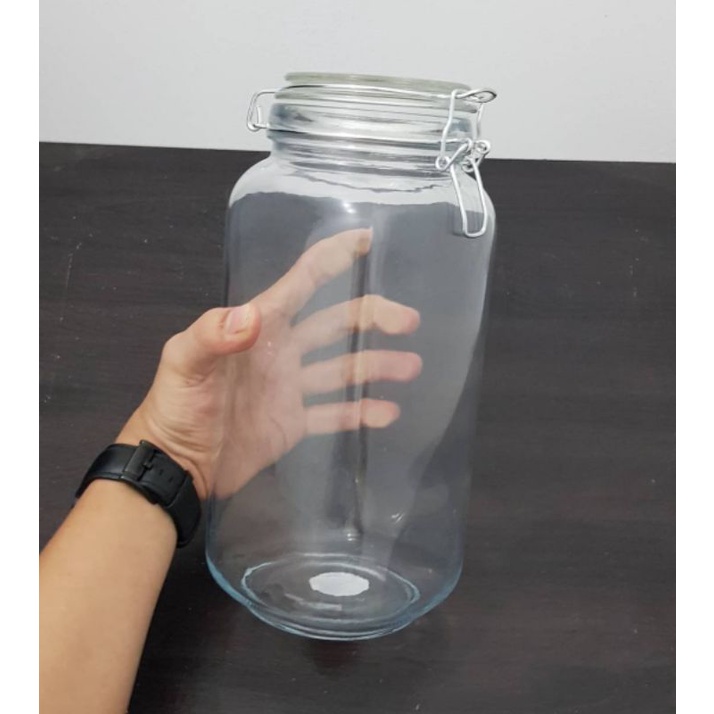 JKKDU2L jar kaca hermatico 2 Liter / toples kaca 2000ml kedap udara