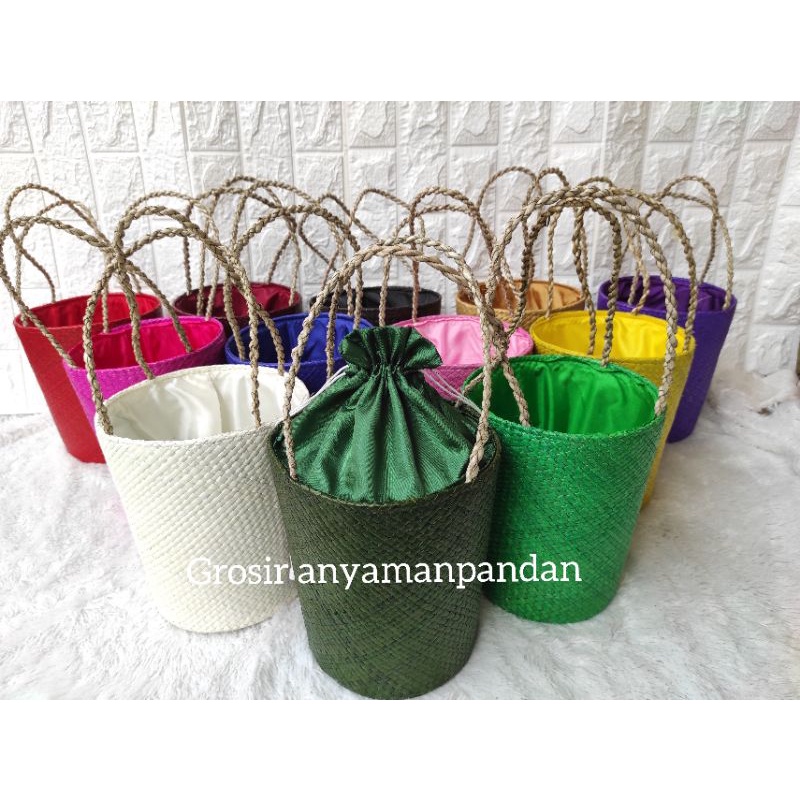 

iDk90 Tas Pandan EMBER POLOS GG RARA Parcel Souvenir Unik Tas Hampers Natal Keranjang Parcel