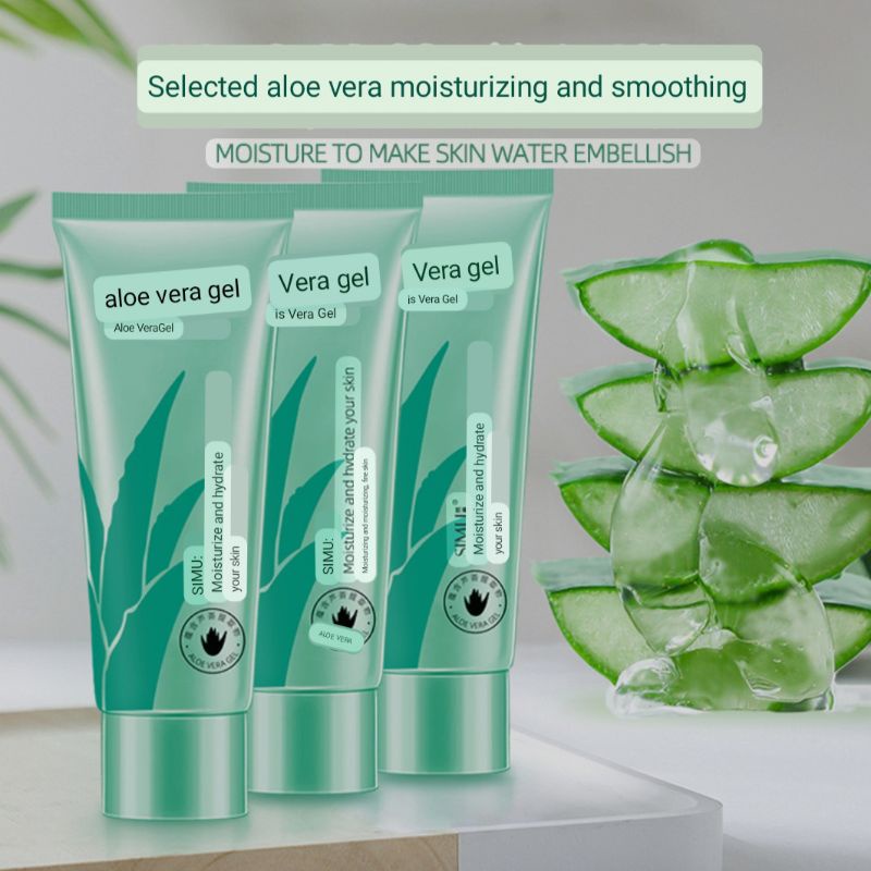 Aloe Vera Gel SIMU Original Moisture Soothing Hydrate Your Skin Pelembab Perlindungan Kulit Kering 40g