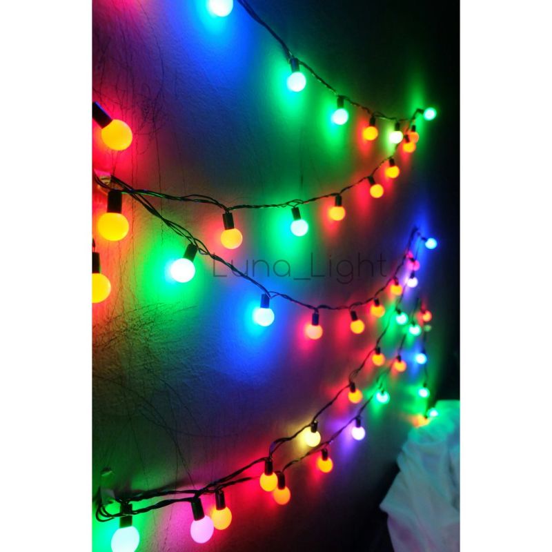 Lampu Tamler LED Anggur Bola RGB Bulat Warna Warni Lampu Natal Lampu Hias 5 Meter 1pcs_Random Color