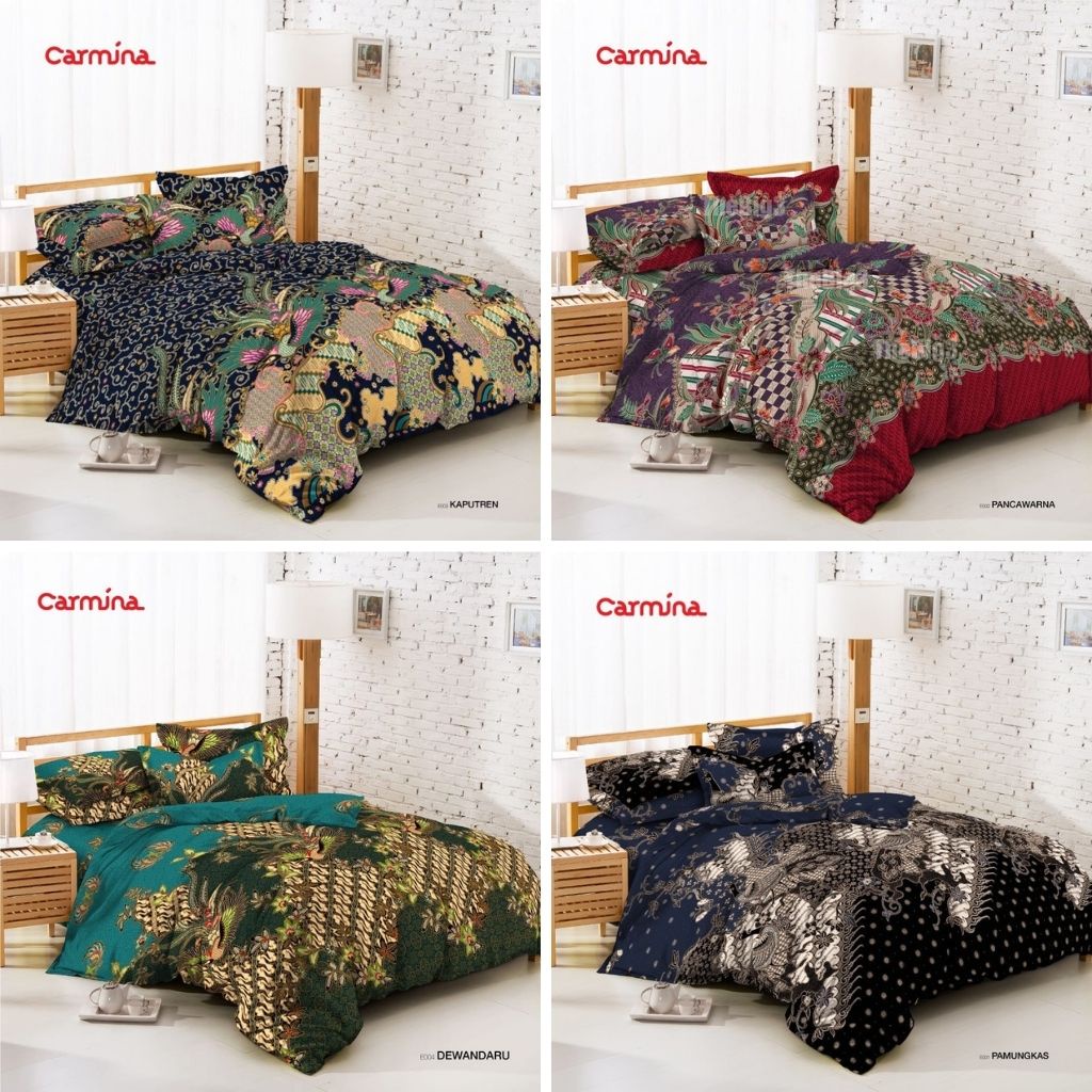 RC CARMINA Sprei Batik King Size 180x200 Terbaru Motif Kamandaka Cemani Songgoriti Harga Termurah