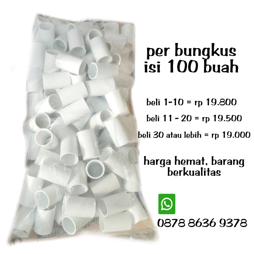 SOCK CONDUIT 20 MM WARNA PUTIH BERSIH POLOS - PER PACK ISI 100 PCS