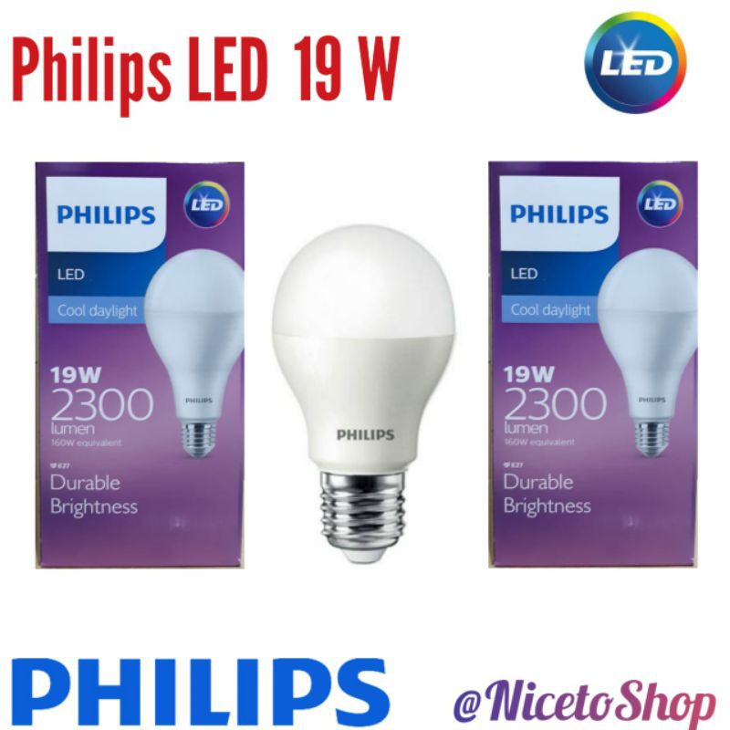 Lampu Bohlam LED Philips 19W E27 Putih