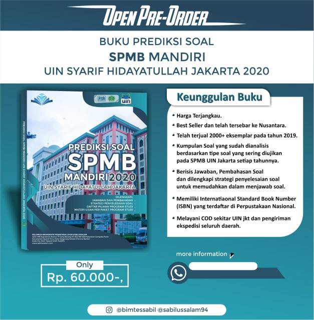 Bisa Cod Buku Prediksi Soal Spmb Mandiri Uin Jakarta 2021 Shopee Indonesia