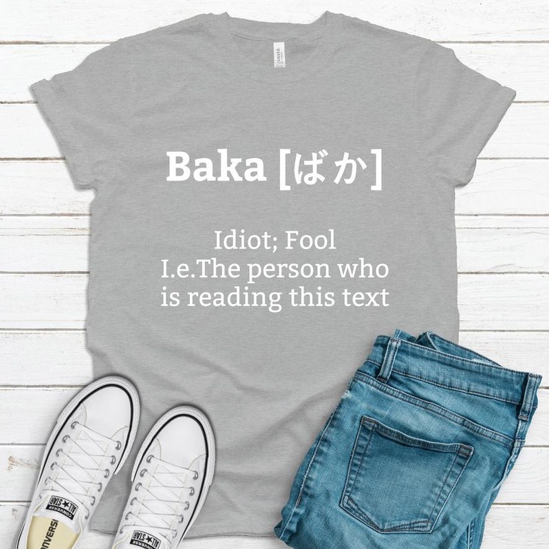 Tshirt japan BAKA MEANS IDIOT