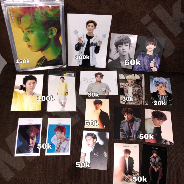 [PART 1] EXO CHANYEOL photocard, postcard, polaroid, photoset power, dmumt, for life, growl, miniso