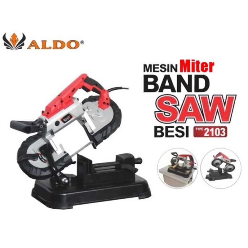 Mesin Gergaji Metal Portabel Bandsaw Mini Potong Miring Besi