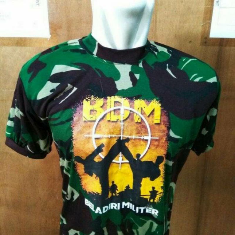 kaos loreng sablon BDM bela diri militer
