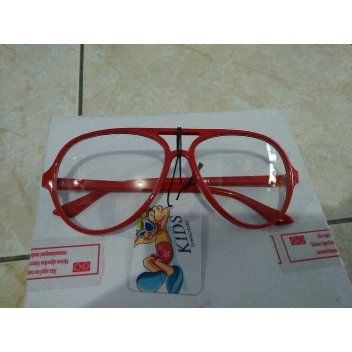 CUCI GUDANG KACA MATA ANAK-ANAK AVIATOR FASHION MERAH TRENDY GAYA REAL PICT