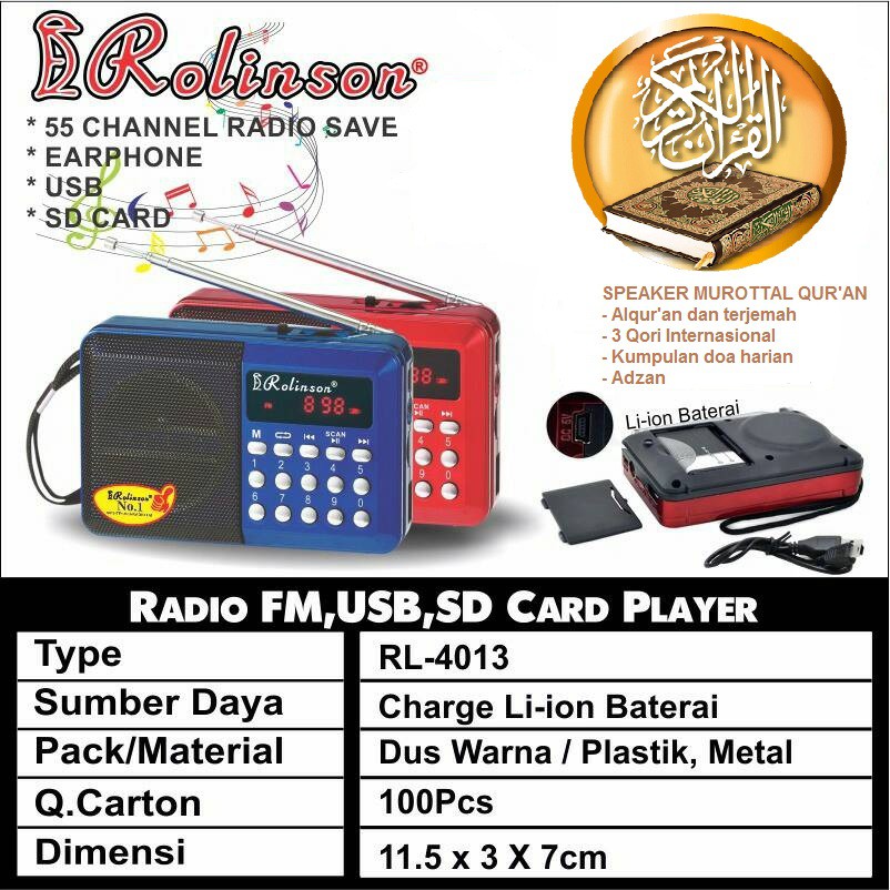 Speaker MP3 Player Murottal  Al Quran Dan Terjemah 30 Juz