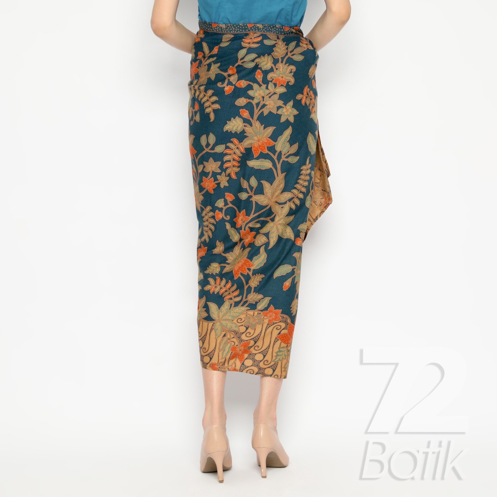 ROK BATIK SPAN Skirt Lilit Kebaya Instan Modern Wanita Motif Kembang Warna Biru 724007 Cap 72 - Rok Batik Lilit Bawahan Skirt Kamen Kebaya Songket Batik Panjang Plisket Span Instan Jadi Bali Lembaran Premium Modern Untuk Wanita Kondangan