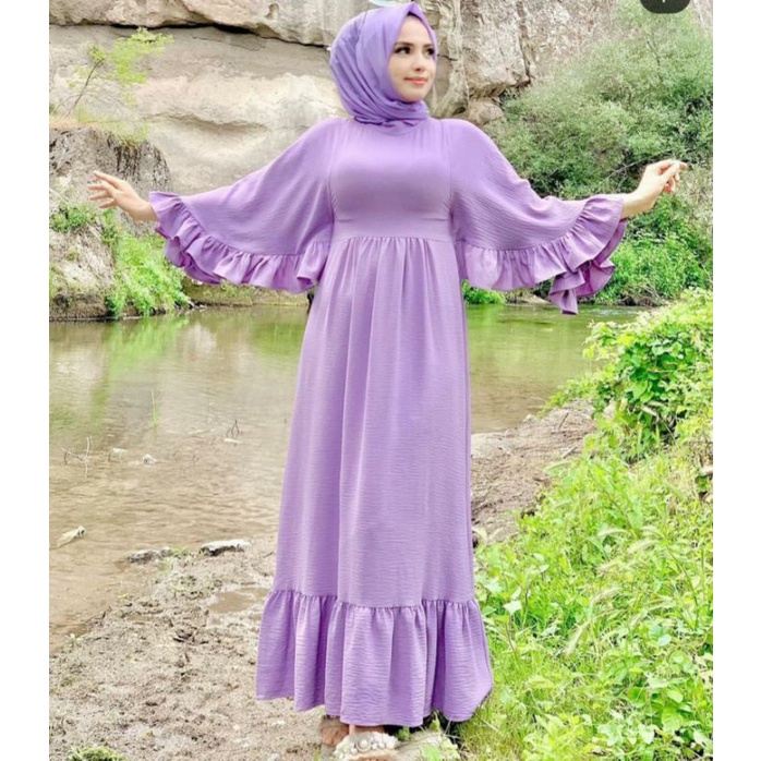 Hayna semi midi dress rufle