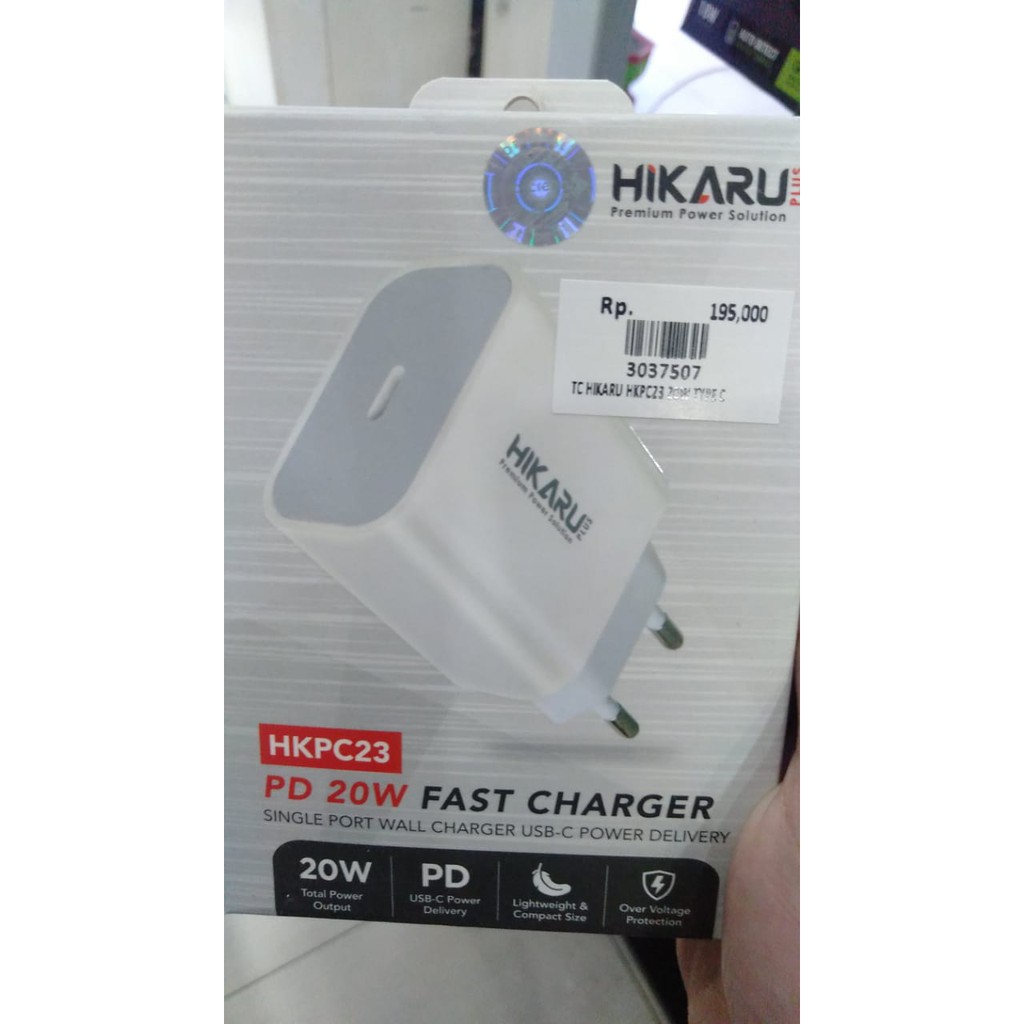 ADAPTOR CHARGER HIKARU HKPC25 PD 25W USB TYPE C