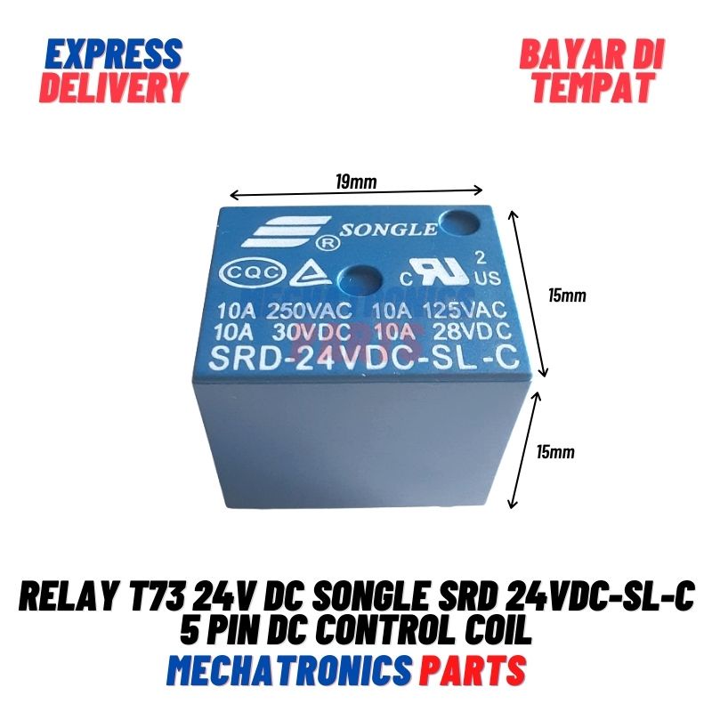 [REL-9009] RELAY T73 24V DC SONGLE SRD 24VDC-SL-C 5 PIN DC CONTROL COIL