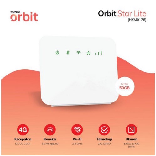 ITSTORE Modem Router HKM Orbit Star Lite HKM0126 Free Kouta 50GB Unlock 4G UNLOCK