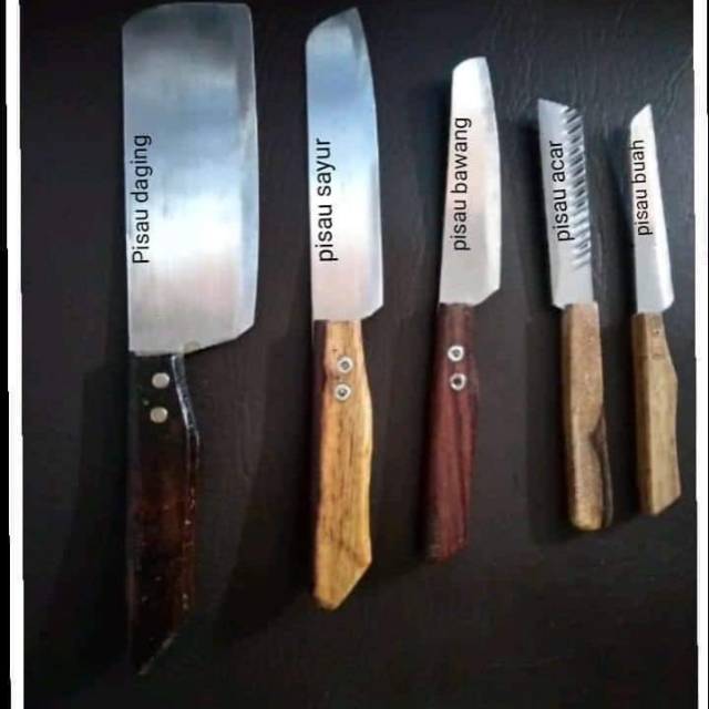 Pisau Dapur 1 Set STAINLESS isi 5 Mata Pisau