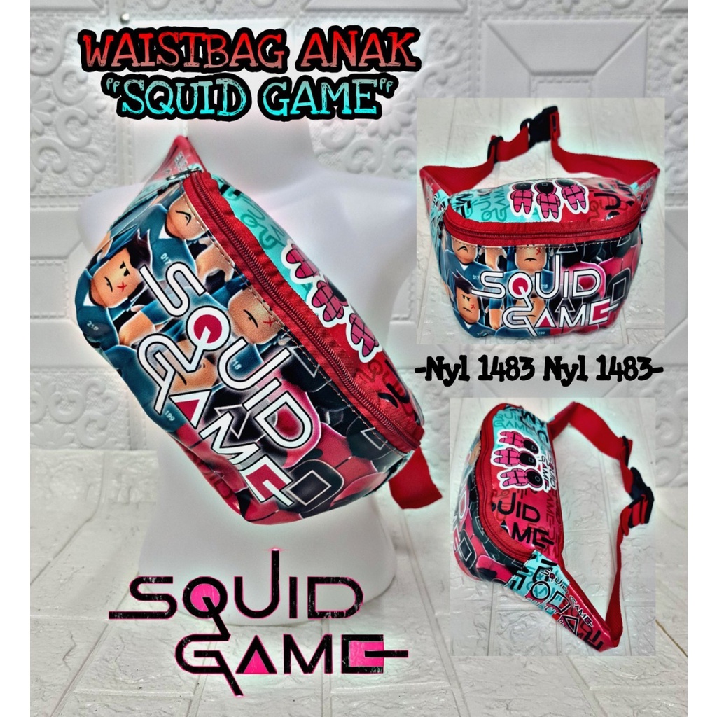 KSO_BAG - Tas Selempang WaistBag Anak Laki-Laki Termurah Motif Carakter Squid Game Lucu