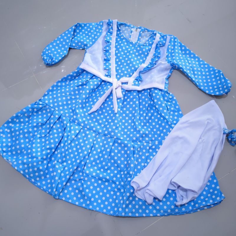 Gamis Anak usia pakai 2-3 tahun motif polka polkadot tutul rompi ( gamis POLKA rompy )