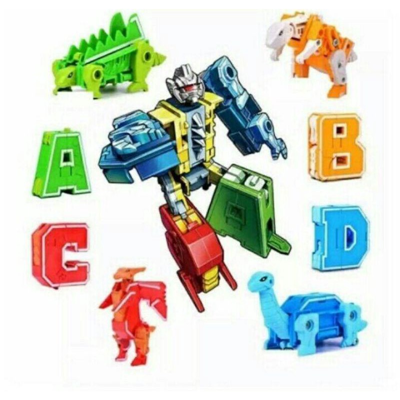 Mainan robot huruf gabungan ABCD 4in1