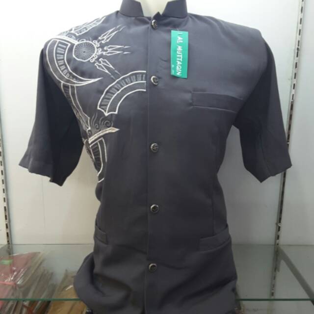 Grosir Baju Koko Jasko Jas Koko Abu Lengan Pendek Murah Bordir Al Muttaqin Pasar Tasik Tanah Abang