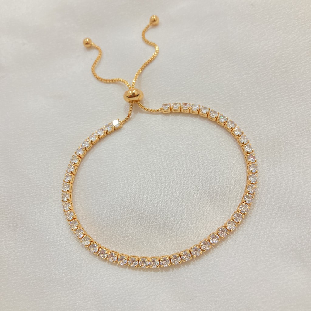 Gelang Serut Wanita Full Permata Lapis Emas Aksesoris Fashion Daily Yaxiya Jewelry GLE80