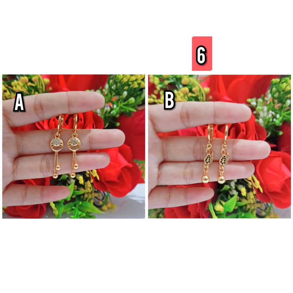 Anting Dewasa jepit Permata Mewah (COD)