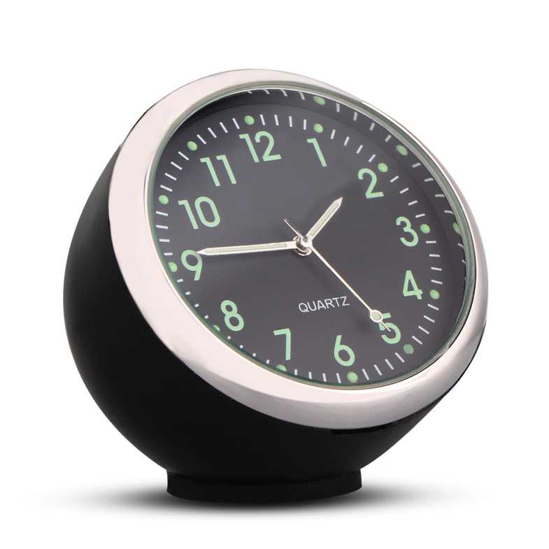 Dekorasi Mobil Jam Mini Quartz Clock Luminous - K01-Hitam