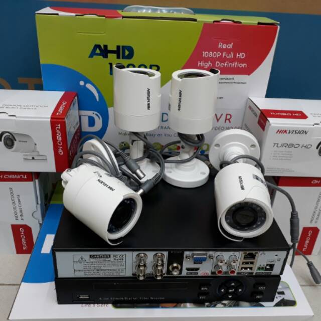 PAKET CCTV HIKVISION 4CHANNEL 2MP FULL HD+HDD KOMPLIT