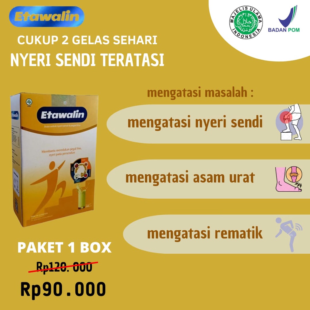 Etawalin Susu Etawa Nyeri Sendi dan Asam Urat Paket 2 Box