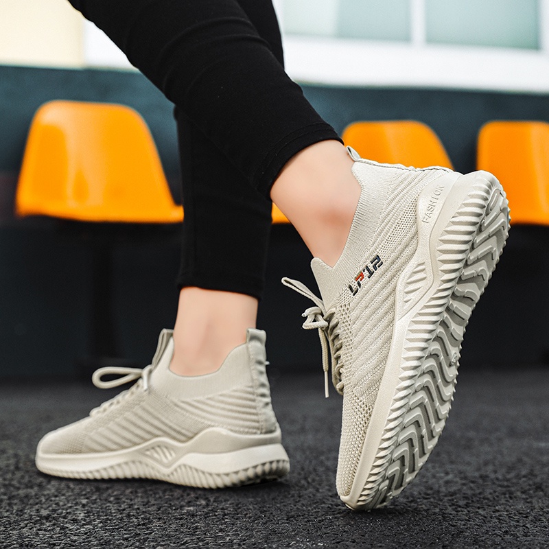 QINGSHUI Sepatu Kets Wanita Berkualitas Tinggi Sepatu Lari Wanita Yang Nyaman Wanita Sneakers Bernapas Sepatu Lari Wanita Kaus Kaki Sneakers Luar Sepatu Olahraga Wanita Slip-on Sepatu Flat Wanita Hiking Sepatu