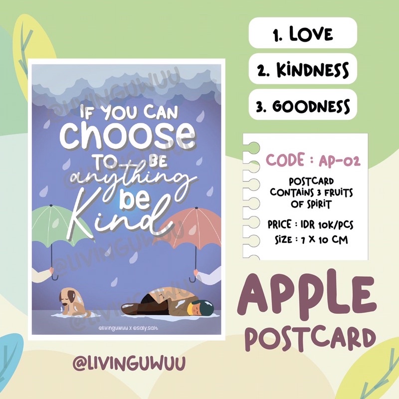 

Fruitful Series by Livinguwuu x Saly.salt | Apple Postcard (AP-02)