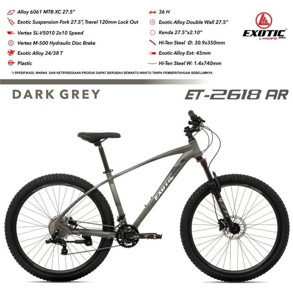 Sepeda Gunung Exotic ET2618AR 27.5" x 2.10" MTB Alloy 2x10Sp Fork LO Travel 120mm Hydraulic DB
