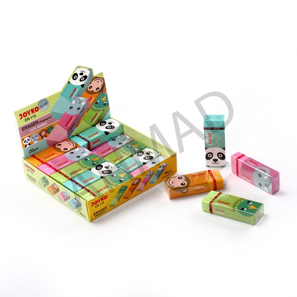 

[ BOX ] ER-116 Cute Animal Eraser Joyko Isi 20Pcs