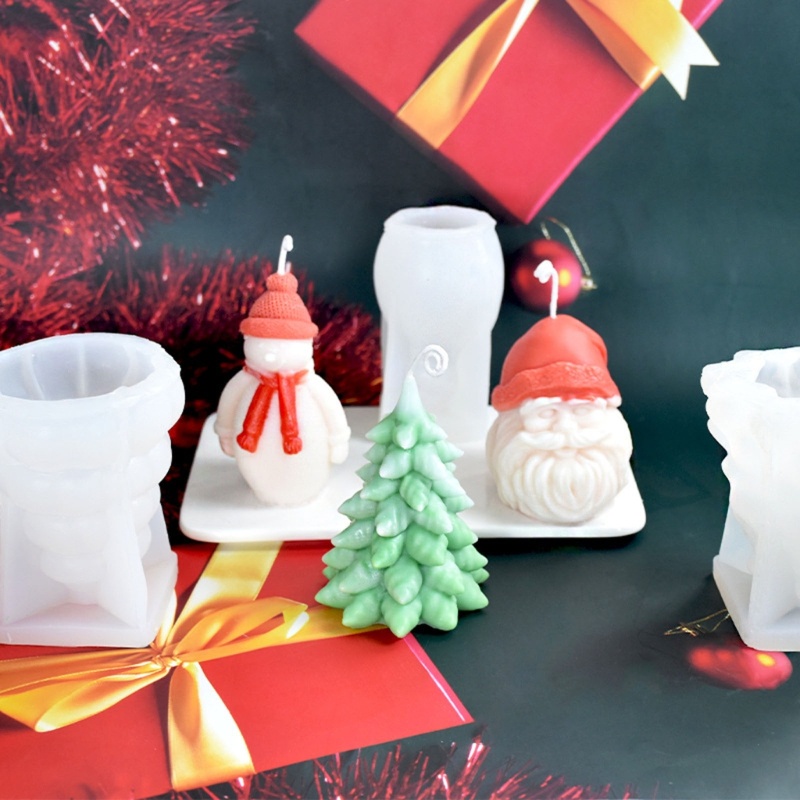 Zzz Cetakan Kue / Fondant DIY Bentuk Santa Claus / Snowman 3D Bahan Silikon