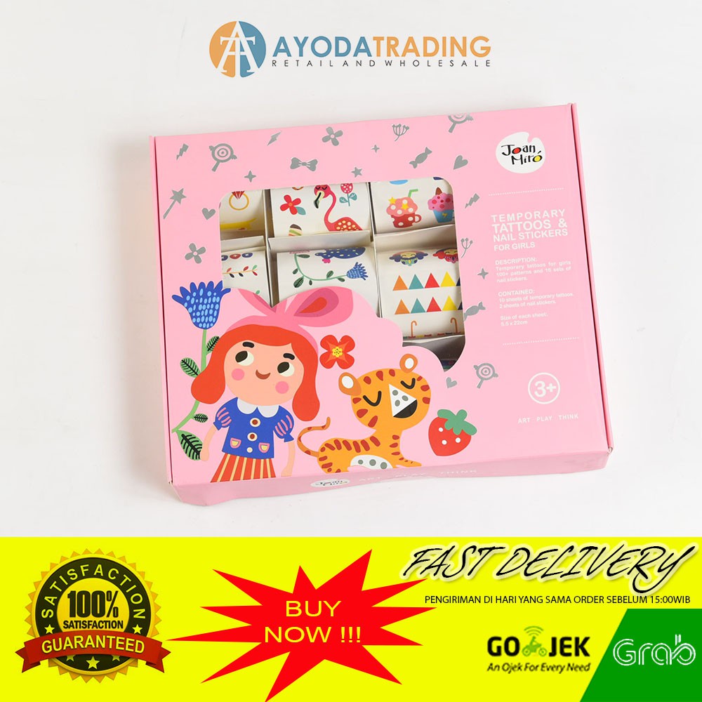 Joan Miro Temporary Tattoo Tattoos and Nail Stickers Hadiah Kado