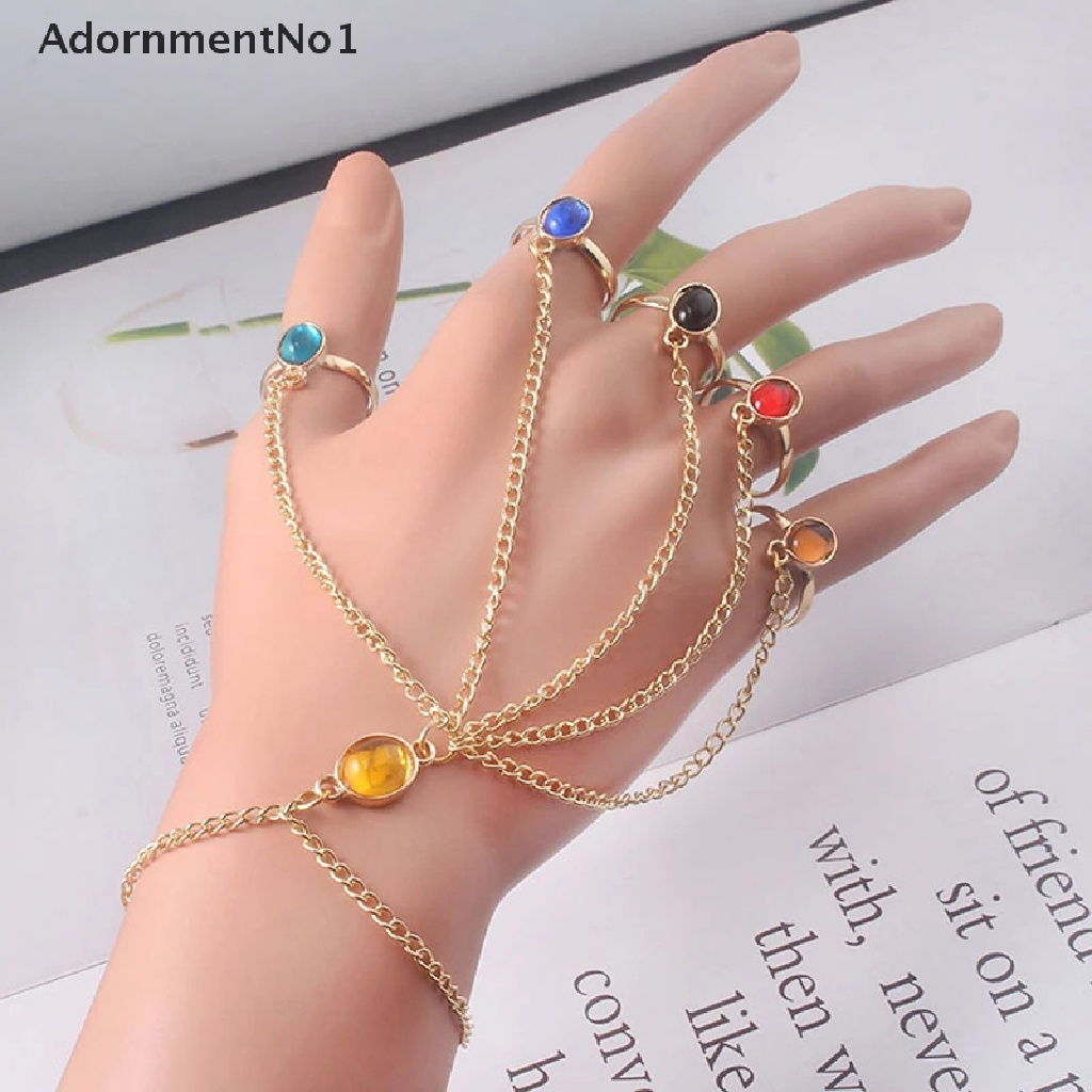 (AdornmentNo1) Gelang Tangan Rantai Aksen Batu Permata Infinite Power Gauntlet Untuk Perhiasan Wanita