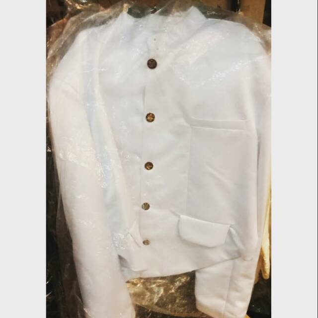 Beskap putih press, tebal halus