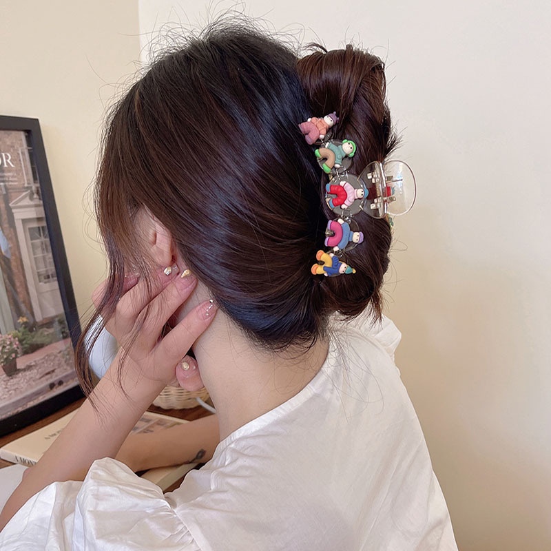 Jepit Rambut Bentuk Kartun Hiu Bahan Plastik Untuk Wanita