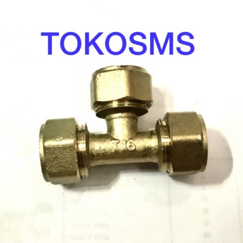 t sambung air panas t 16 mm untuk ariston model rifeng pipa 1216 tee 1/2 inci