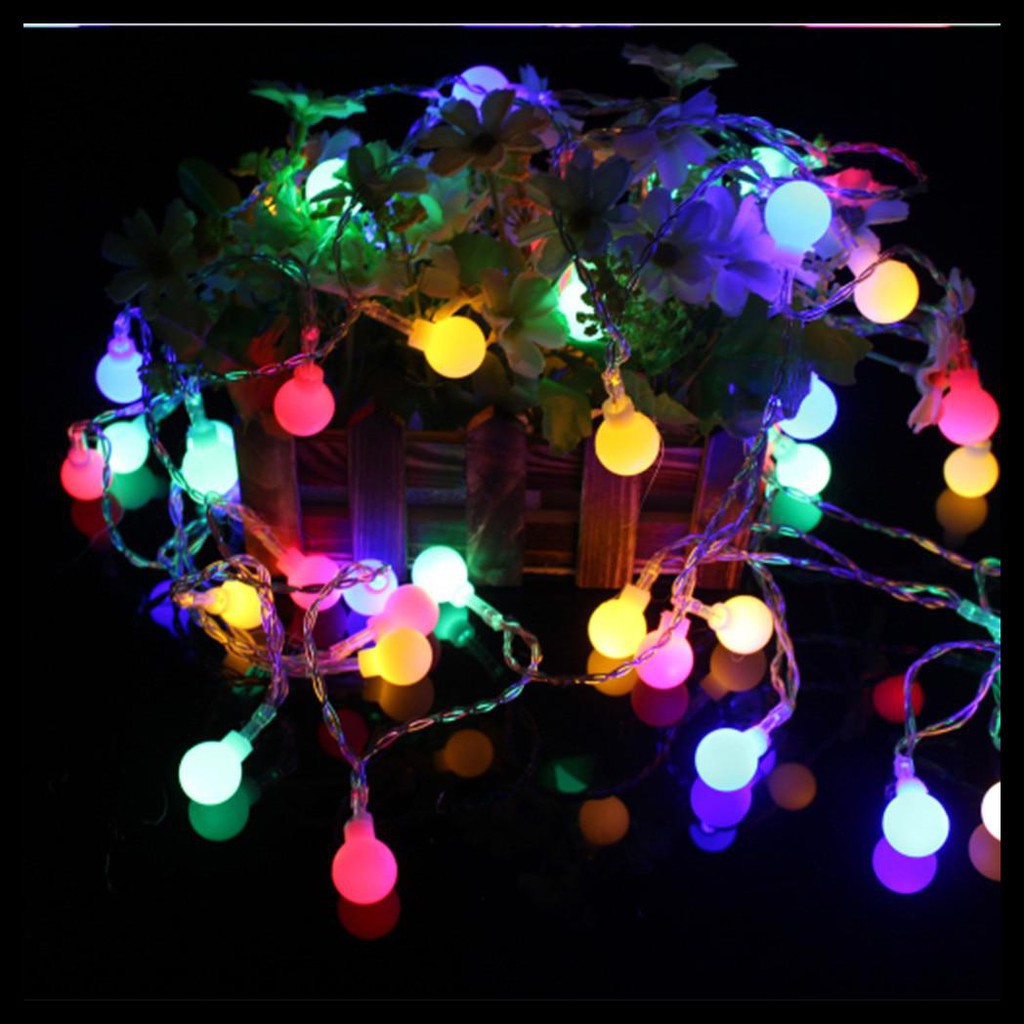 Lampu Hias Sperical Light String Portable Warm White 40 LED 6M 20LED 3M ZYD0931 TaffLED Warm White