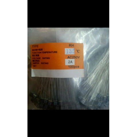 thermofuse ac 250vol 135derajat 2amper jual per/1pak isi 100pcs