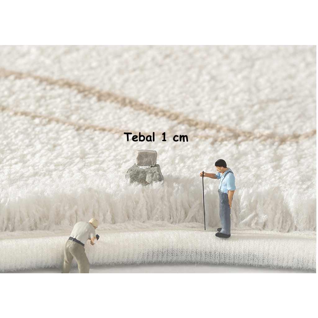 KARPET BULU BULAT MODERN MINIMALIS LUCU KOREA DIAMETER 100CM FLOWER DESIGN