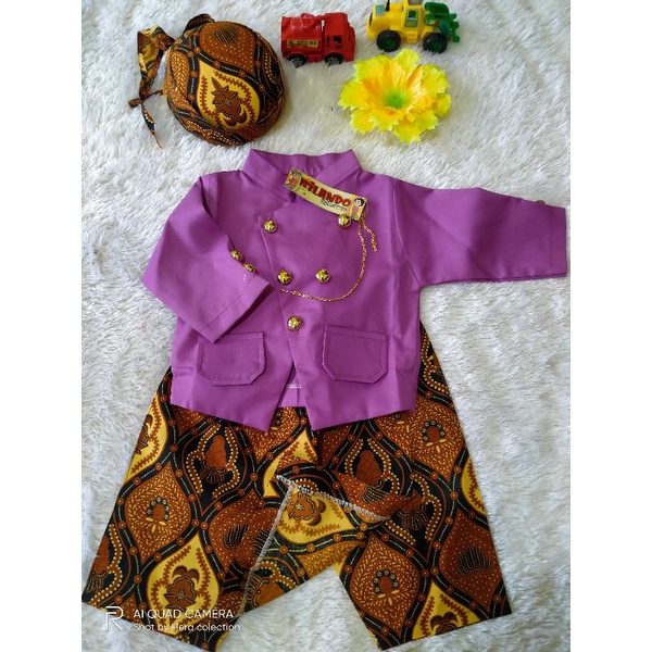 BAJU ADAT BAYI LAKI-LAKI//BESKAP BAYI//BESKAP ANAK//BESKAP WARNA UNGU wz