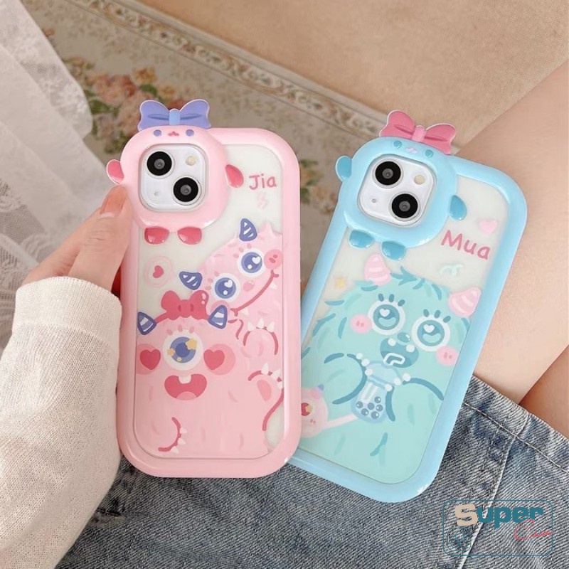 Soft Case TPU Motif Kartun Monster 3D Untuk IPhone 11 13 12 14 Pro MAX 6 6S 7 8 14 Plus XR X XS MAX SE
