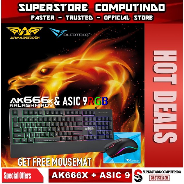 Armaggeddon AK666-AK666X Membran Gaming Keyboard Combo Alcatroz Asic 9