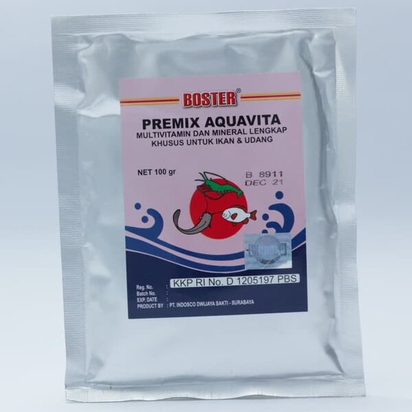 Boster Premix Aquavita 100 gram Obat Vitamin Pertumbuhan Ikan &amp; Udang