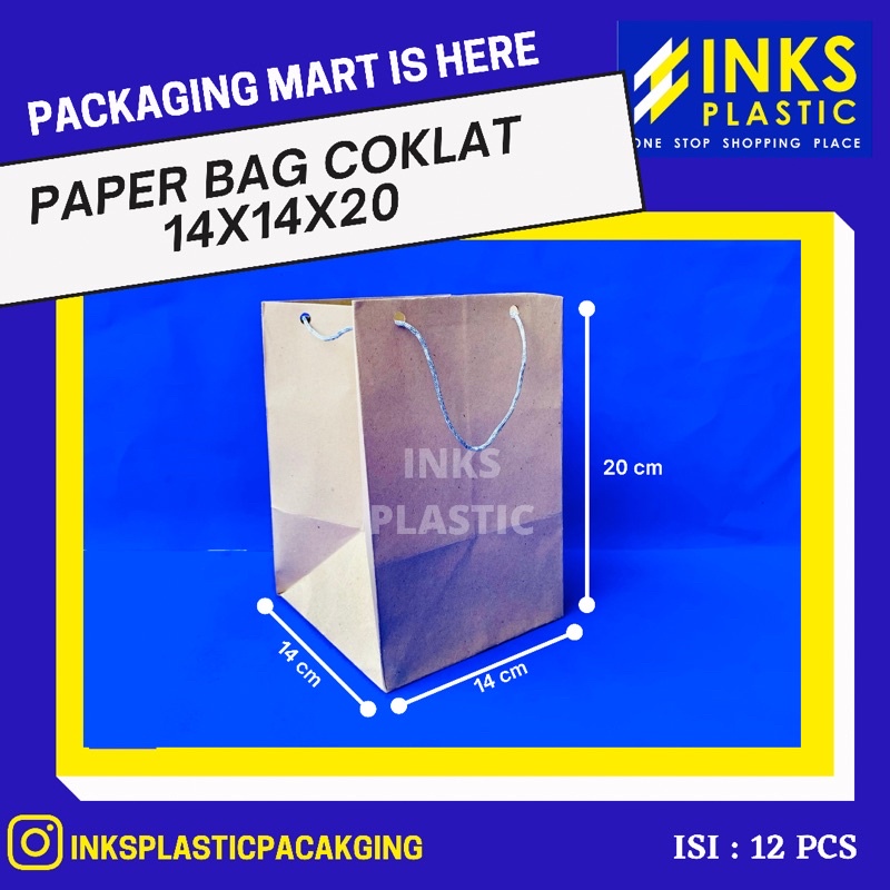 

PAPER BAG COKLAT 14x14x20 (12 PCS)