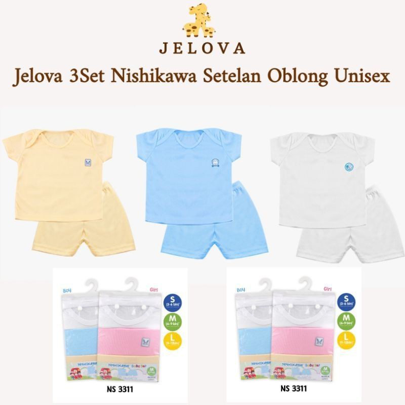 Jelova 3pc Setelan Baju Nishikawa SNI STANDART - Mix Colour