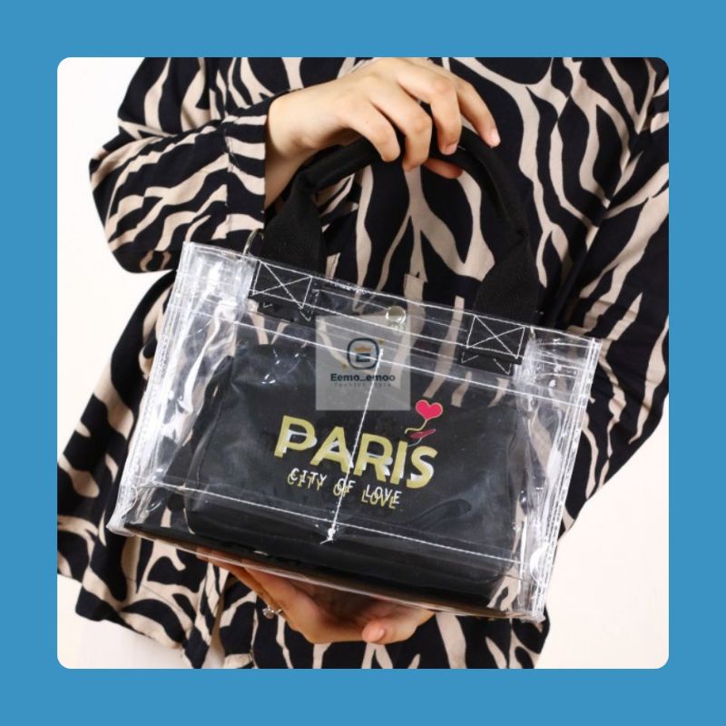 Tas Mika Pouch Paris PVC Selempang Mika Tebal slingbag EMOEMO