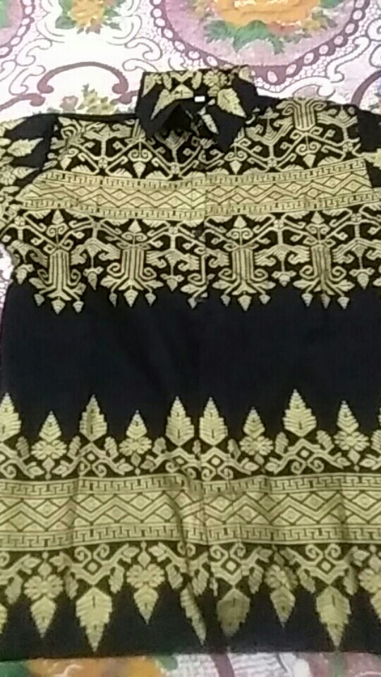 Kemeja Batik Pria Lengan Pendek Motif Anjani Gold